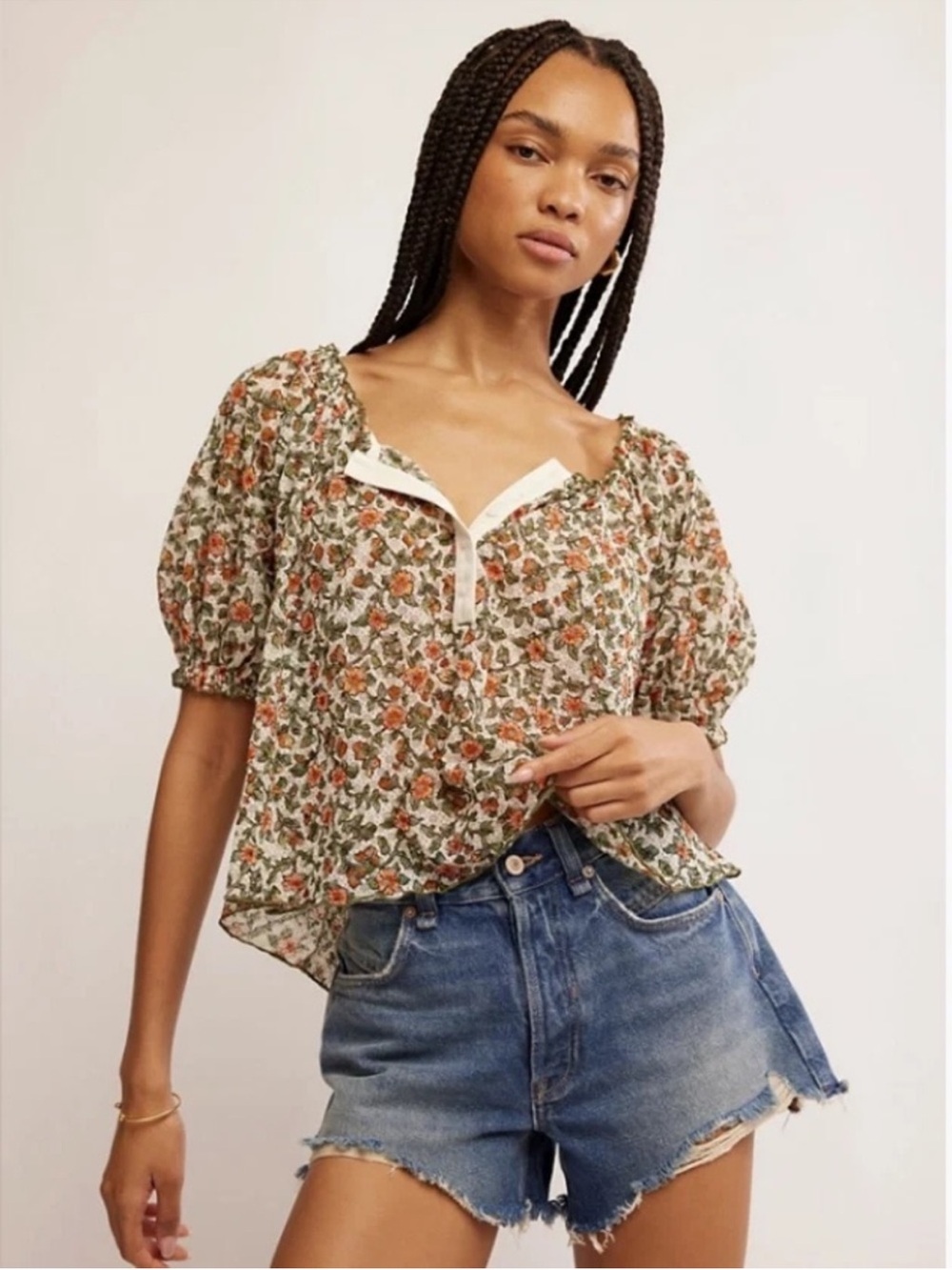 Free People Astra Peasant Top Size Small